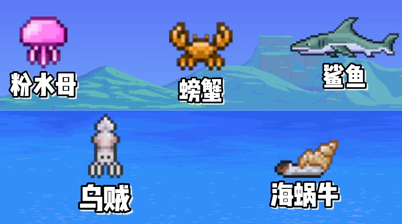 泰拉瑞亚海底下有什么