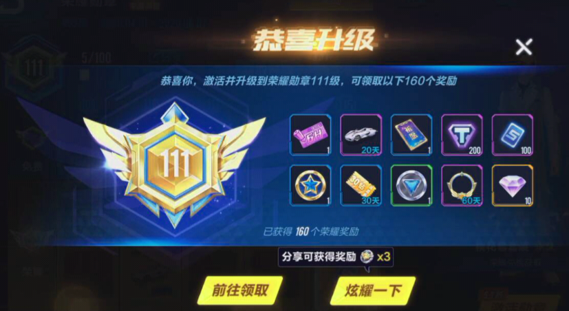 qq飞车手游荣耀勋章是什么