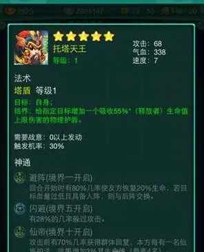 迷你西游托塔天王技能属性如何