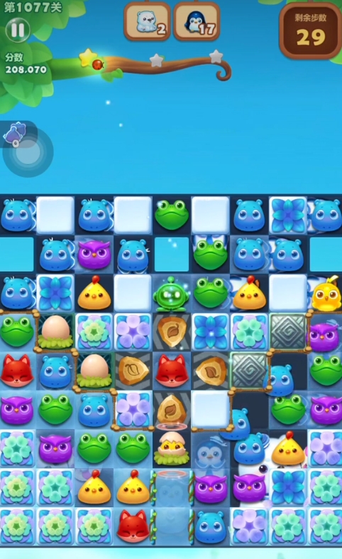 开心消消乐隐藏关1077怎么过 开心消消乐隐藏关1077怎么过